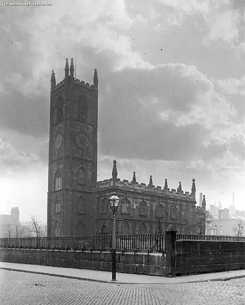 Churches with stonework blackened by pollution were a common sight