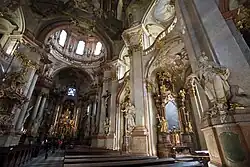 The interior of St. Nicholas Church in the Lesser Town of Prague, 1750s–1760s