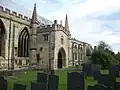 St Wulfram's Grantham, England: The church porch which houses the chained library
