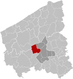 Location of Staden in West Flanders