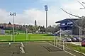 West stand of Čukarički Stadium during spring season