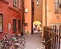 Interior of the blind alley facing Köpmangatan.