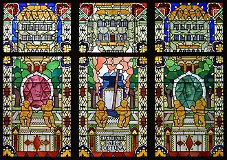 Stained glass window „ Allegory of Prosperity”, former KOMK Bank 15 Szpitalna Street, Kraków