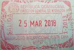 Exit stamp