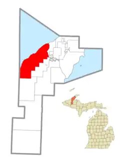 Location within Houghton County