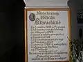 Inscription about bishop Nikola Stanislavič in the Dudeștii Vechi church