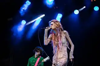 Henri Cash and Arrow de Wilde performing with Starcrawler at Rock am Ring, 2018.