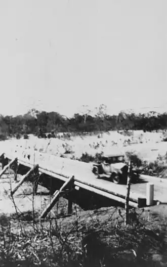 Anabranch Bridge, connecting Rita Island to the mainland across the Burdekin River northern anabranch