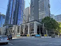 Artwork installed as part of entrance construction, March 2025