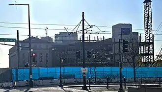 The State Office Building, under construction. It is scheduled to re-open in 2027.[45][46] 166,000 square feet will be added.[47]