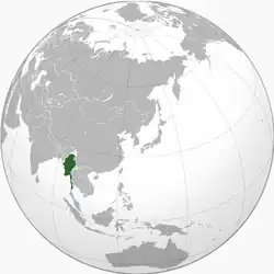 Green: Under government authority Light silver: Remainder of British Burma Light green: Annexed by Thailand