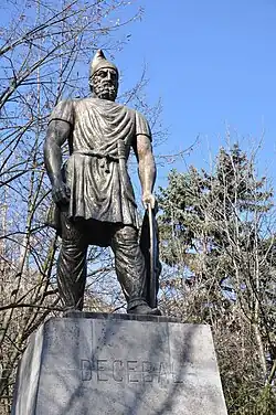 Statue of Decebalus in Deva, Romania (1937)