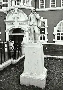 Statue of Shakespeare in Coade stone at University of East London. (See §&nbsp;Examples: Shakespeare, University of East London.)