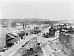 The Greenbush Bridge, seen in the background of this image, preceded the Dunn Memorial Bridge.