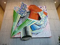 Stella, Cones and Pillars, part 2.,  1984; painting