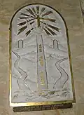 Panel inside the church: John of the Cross, The Ascent of Mount Carmel
