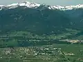 Saint Mary Peak rises above Stevensville, Montana