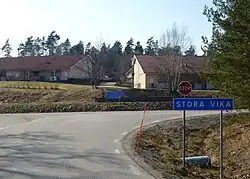 Stora Vika road sign