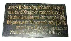German inscription at Number 3.