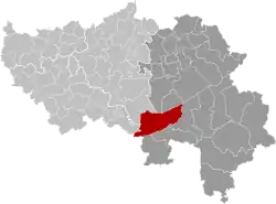 Location of Stoumont in the province of Liège