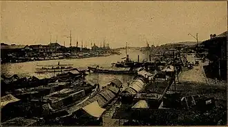 Casco barges, steamers, and other sailing vessels in Pasig in 1917