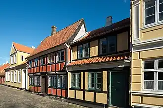 Street with timber framework