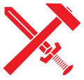 The hammer and sword symbol utilised by adherents of Strasserism