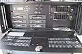 Satellite TV reception device (ip streamer) with Conditional Access Cards inserted to receive encrypted satellite TV which is then turned into MPEG IP streams via Ethernet[107]