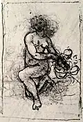 Study for Leda and the Swan by Leonardo, c.&nbsp;1504[2]