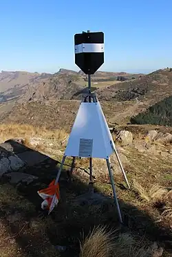 A survey point next to the Sugarloaf tower.