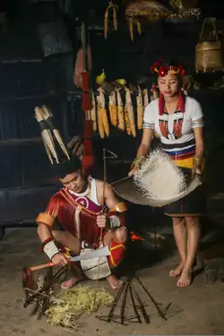 A Sumi Naga Couple in traditional attire