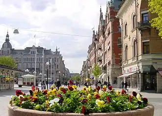 Storgatan, the main street in Sundsvall in the heart of Stenstaden ("The stone city")