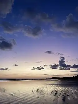 Purple sunset over Uvita beach