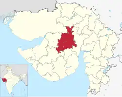 Location of district in Gujarat