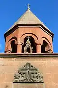 The belfry at the main entrance
