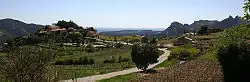 View of Suzette with vineyards