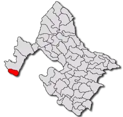 Location in Mehedinți County