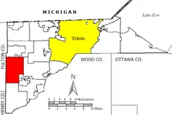 Location of Swanton Township in Lucas County