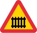 Level crossing with barrier