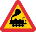 Level crossing without barrier