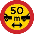 Minimum distance between motor vehicles