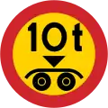 No vehicles exceeding weight shown on a tandem axle