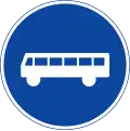 Beginning of lane reserved for public transport (and cycles and mopeds Class II).