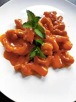 With fresh mint leaves