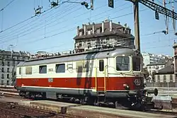 The Swiss Re 4/4I, built to negotiate curves at higher speeds, built in 1946 and weighing only 57 tons