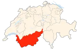 Location of Republic of Valais