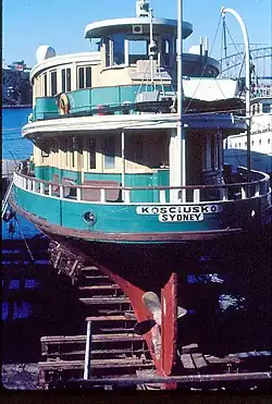 Kosciusko on Woodleys slip for maintenance, August 1973