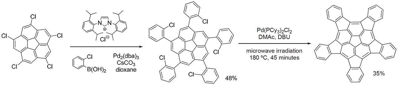 Synthesis of Pentaindenocorannulene