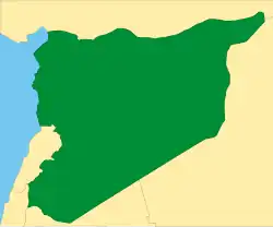 Territory of the Syrian Republic as proposed in the unratified Franco-Syrian Treaty of 1936. (Lebanon was not part of the plan). In 1938, Alexandretta was also excluded.