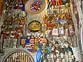 Fresco of the Holy Crown of Hungary, featuring Bálint Hóman and Admiral Horthy (lower right)
